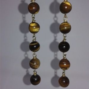 5" Tiger Eye Earrings